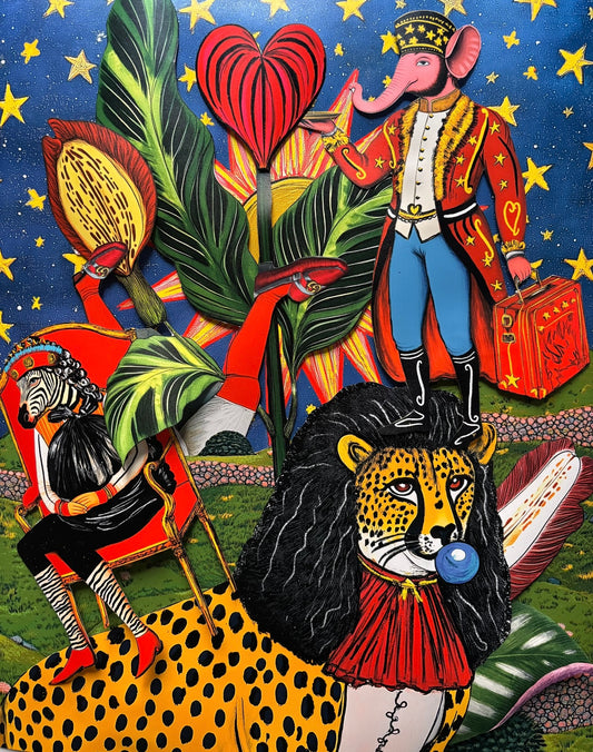 All The World's A Stage Illustrated, hand cut and pasted in layers